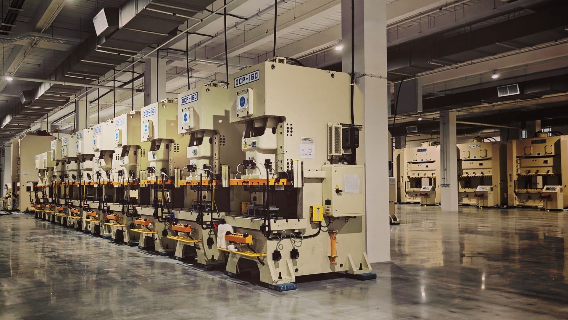 Industrial machinery on a manufacturing floor